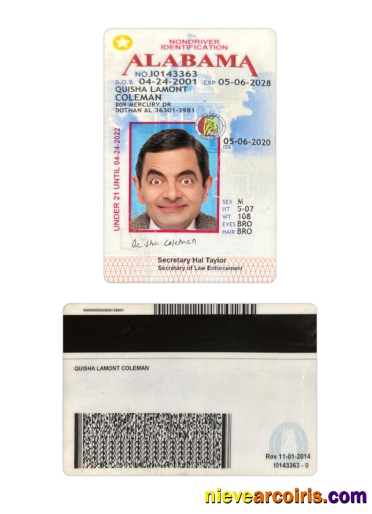 USA Alabama  ID card
